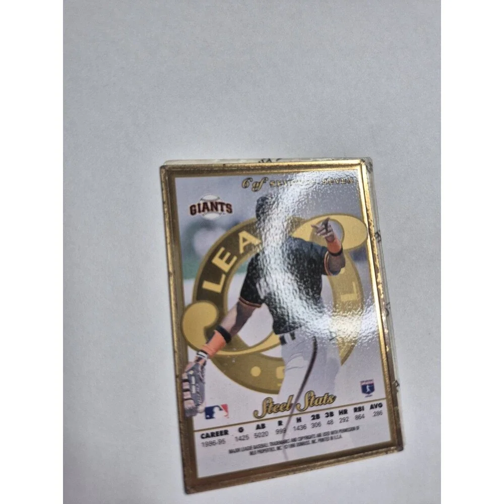 BARRY BONDS-1996 LEAF STEEL GOLD-W/ FILM⚾️ BASEBALL CARD-SAN FRANCISCO GIANTS #6